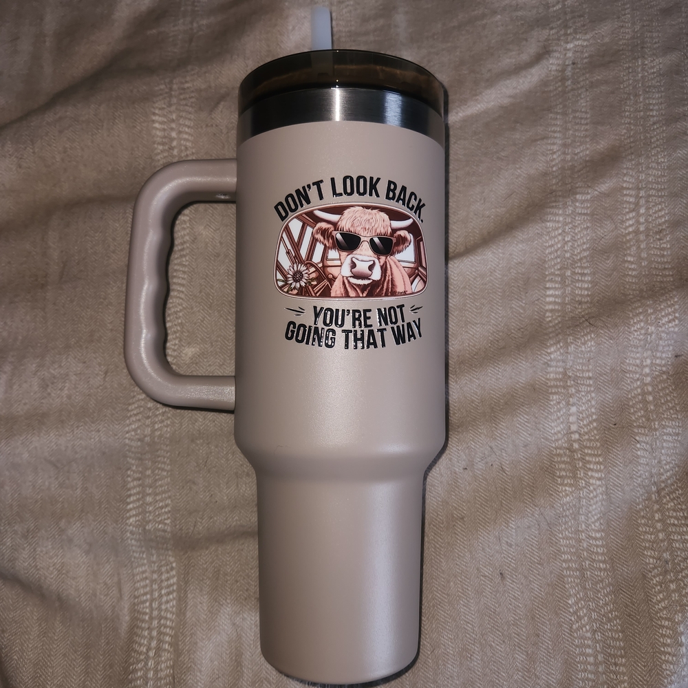 Motivational Travel Mug with Handle - Cream